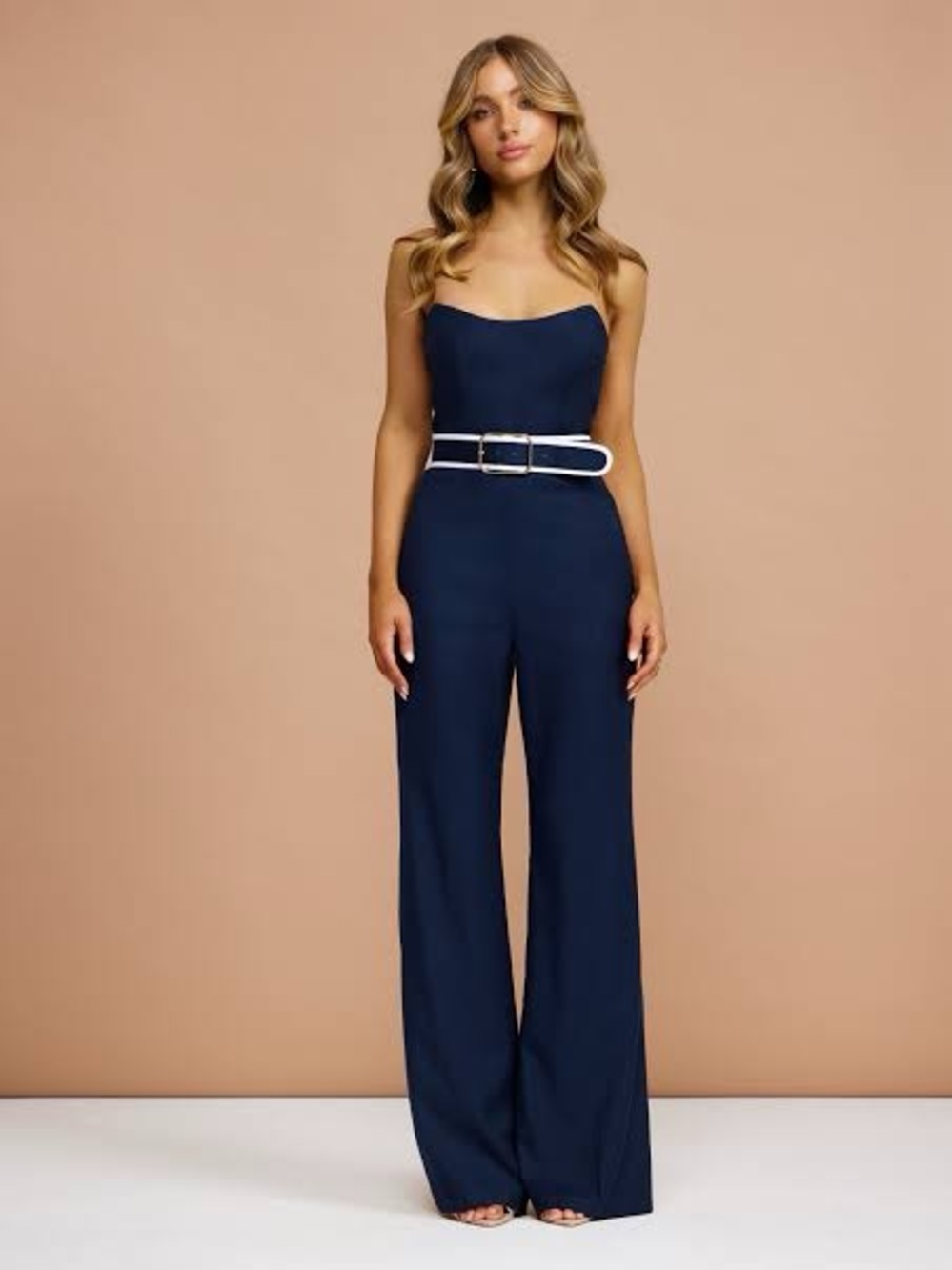 NWT Leo Lin Mary Jumpsuit Navy Size US4